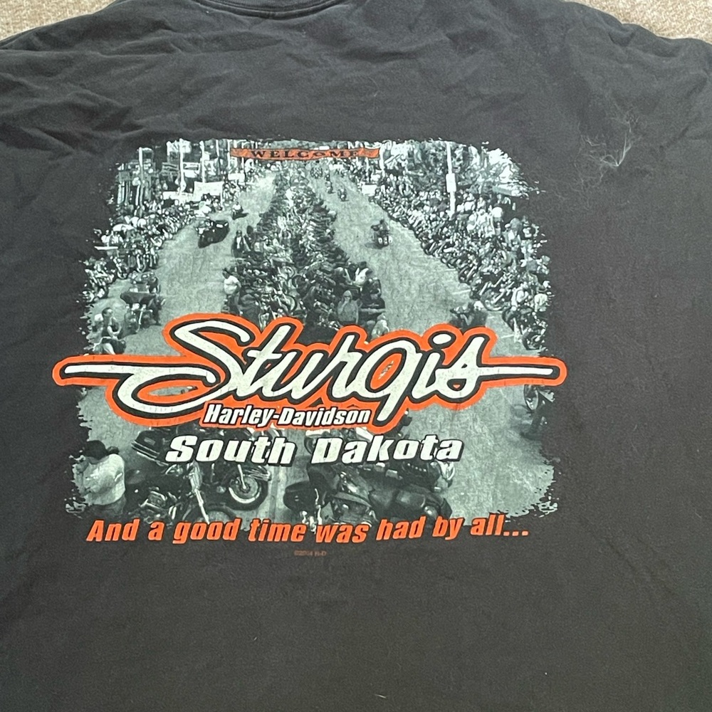 Harley-Davidson Sturgis Black Tee with Orange and White Graphics